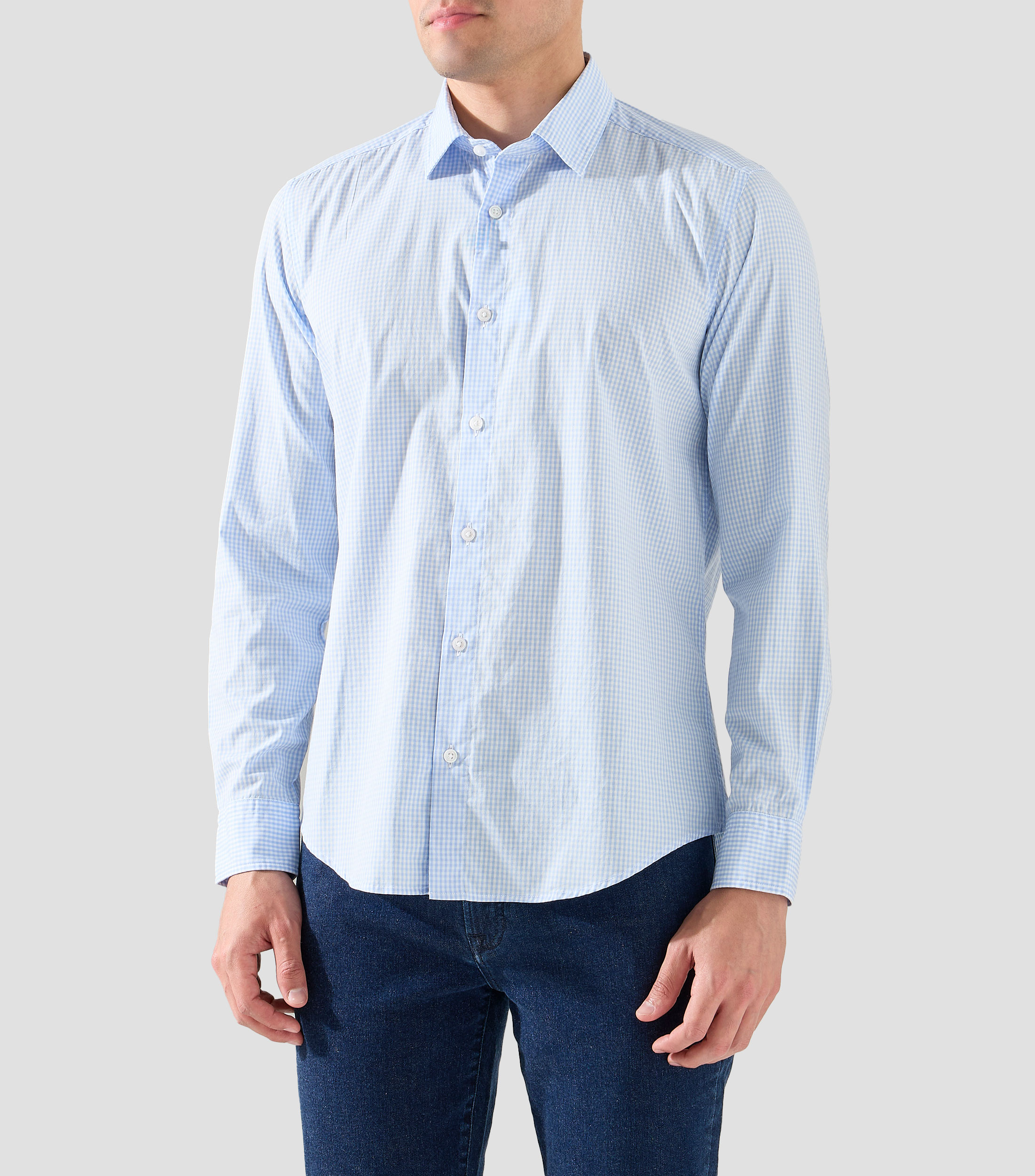 Camisa de cuadros con manga larga Hombre